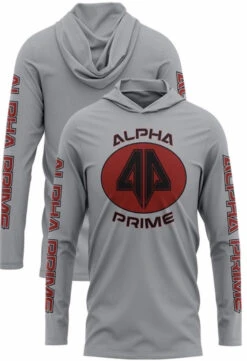 Alpha Prime T-Shirt Hoodie - Grey/Red AP